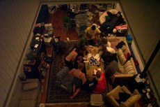 the view into the loft from the skylight