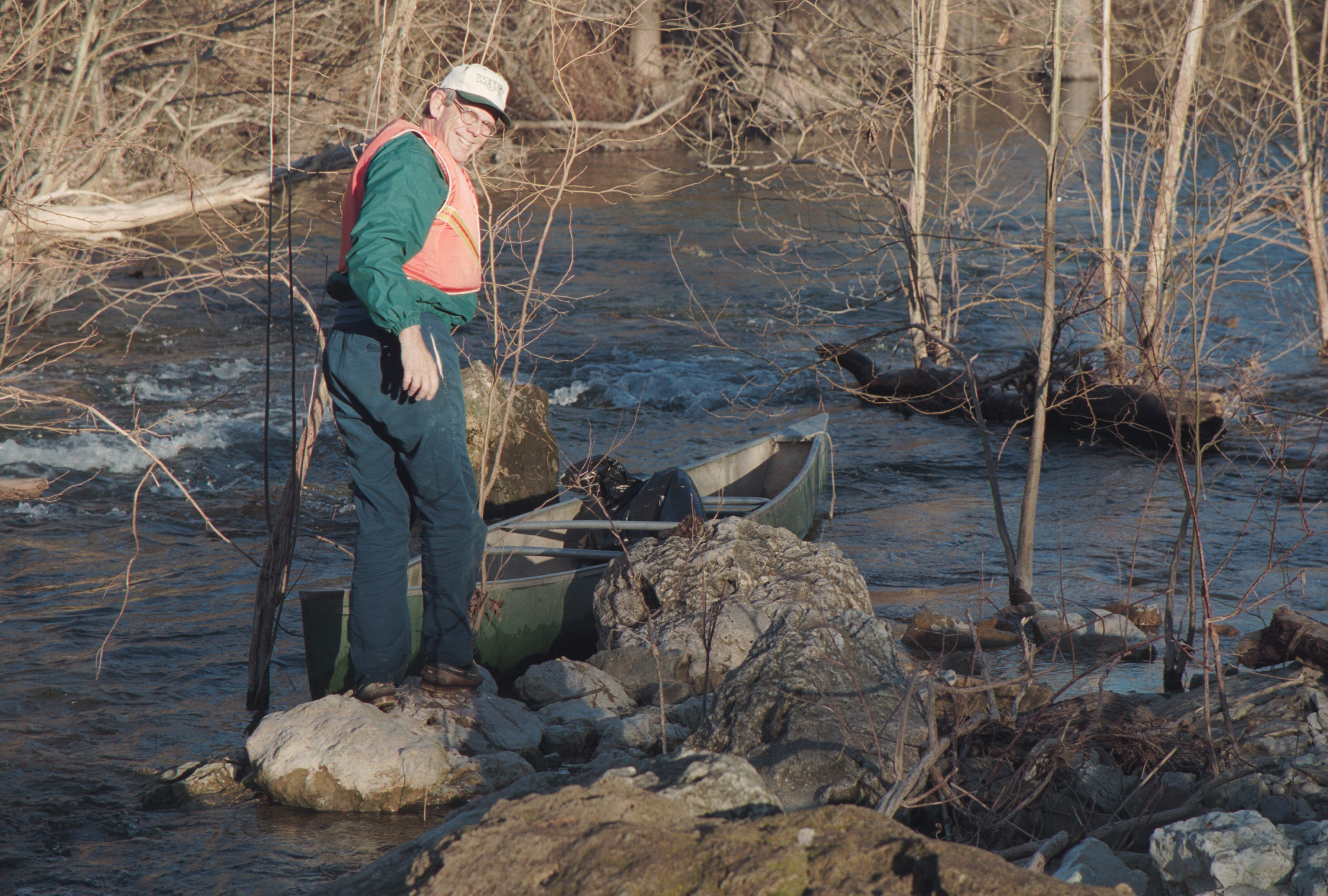 dad with canoe