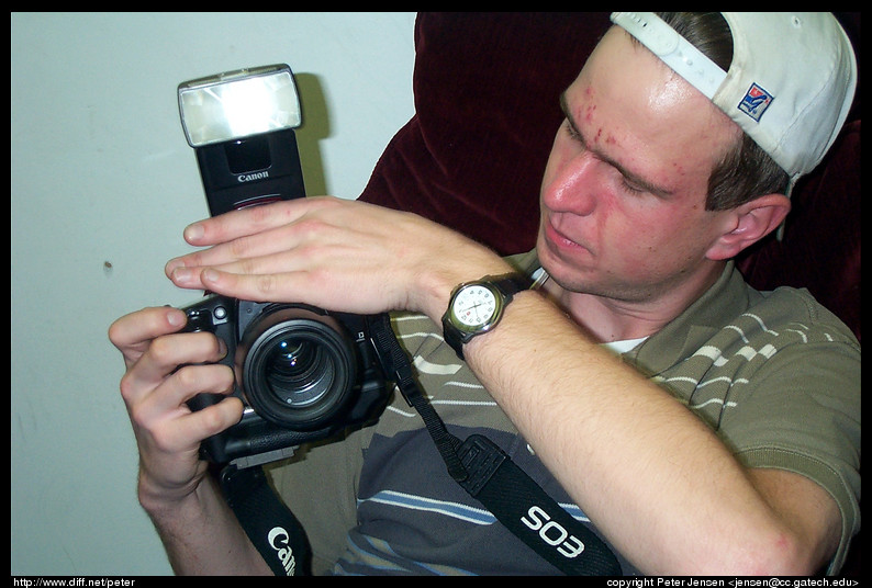 Peter deduces that he isn't covering the right sensor