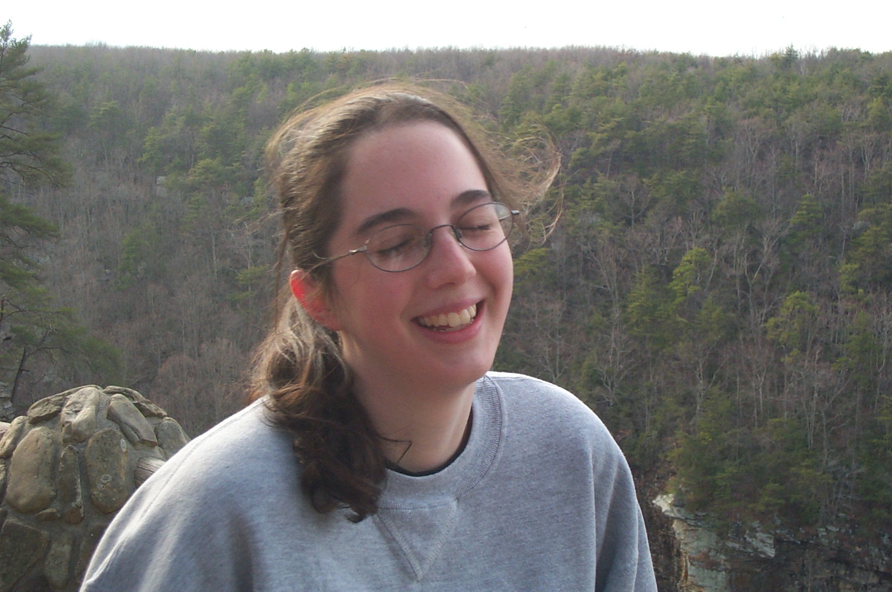 Meghan, facing the camera but with eyes unfortunately closed