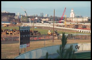 Women's softball field, The Atlantic, and midtown Atlanta