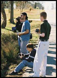 Photo club members shooting