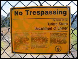 DoE trespassing sign