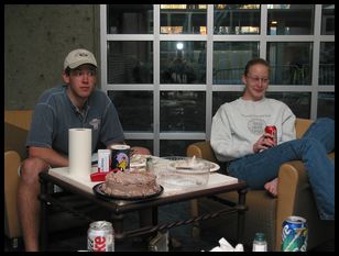 waiting for the cake-cutting utensil