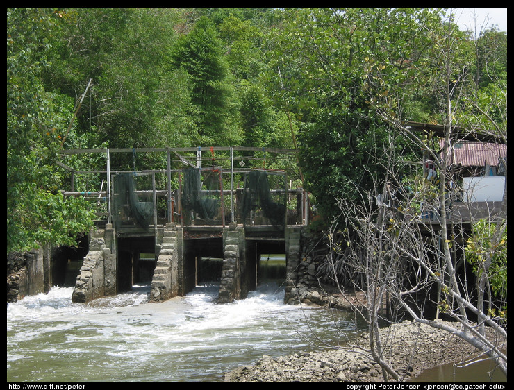 close-up of sluice gates