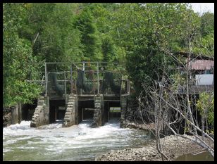 close-up of sluice gates