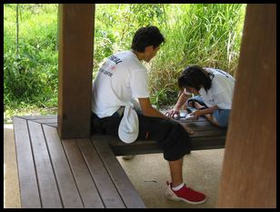 camp counselors playing cards