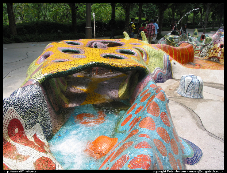giant mosaic fountain