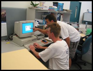 Peter and Jacob hacking Meredith's computer