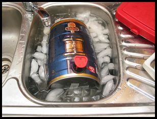 Tiger mini-keg on ice