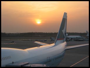 sunset from Tokyo Narita