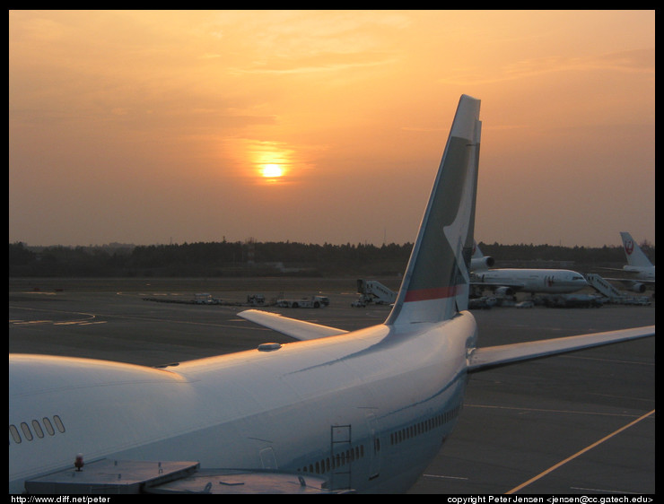 sunset from Tokyo Narita