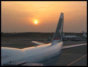 sunset from Tokyo Narita