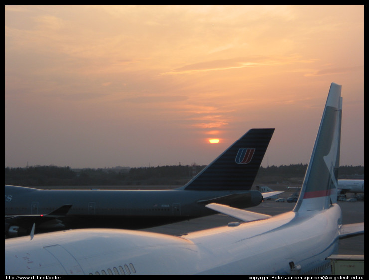 sunset from Tokyo Narita