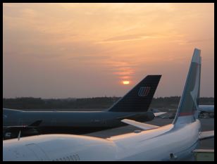 sunset from Tokyo Narita