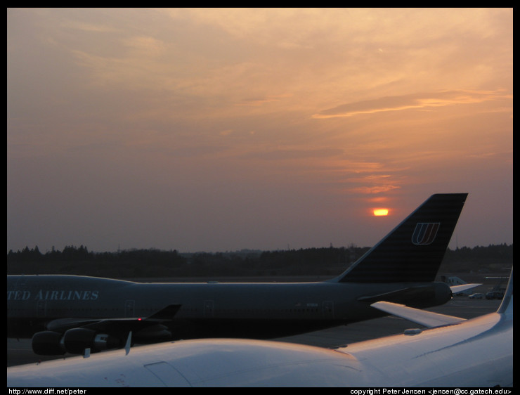 sunset from Tokyo Narita