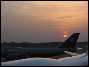 sunset from Tokyo Narita