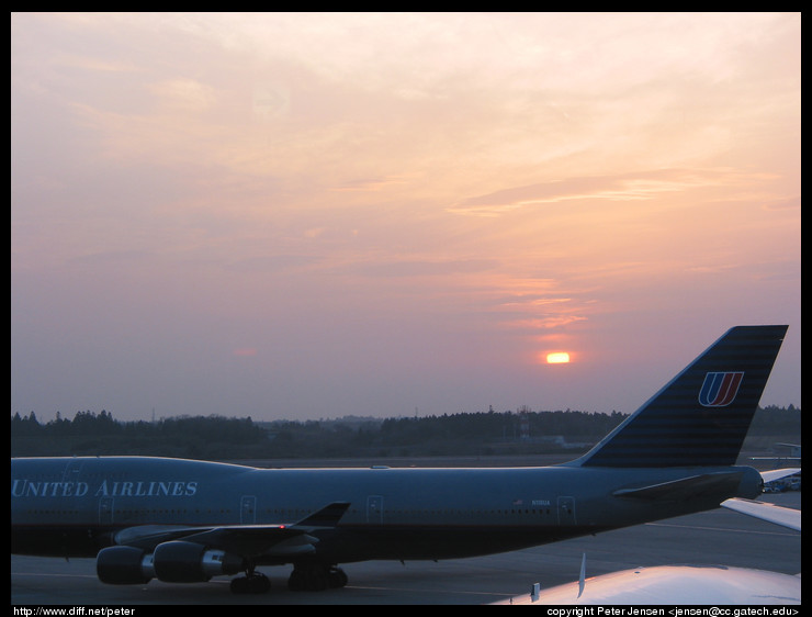 sunset from Tokyo Narita