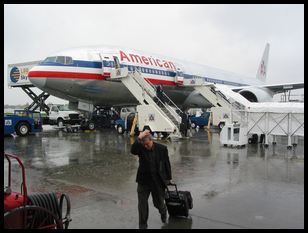 crappy San Jose airport international arrivals in the rain