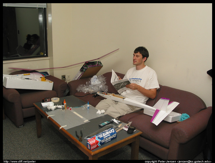 Charles, contemplating the manual for his Aspire EP