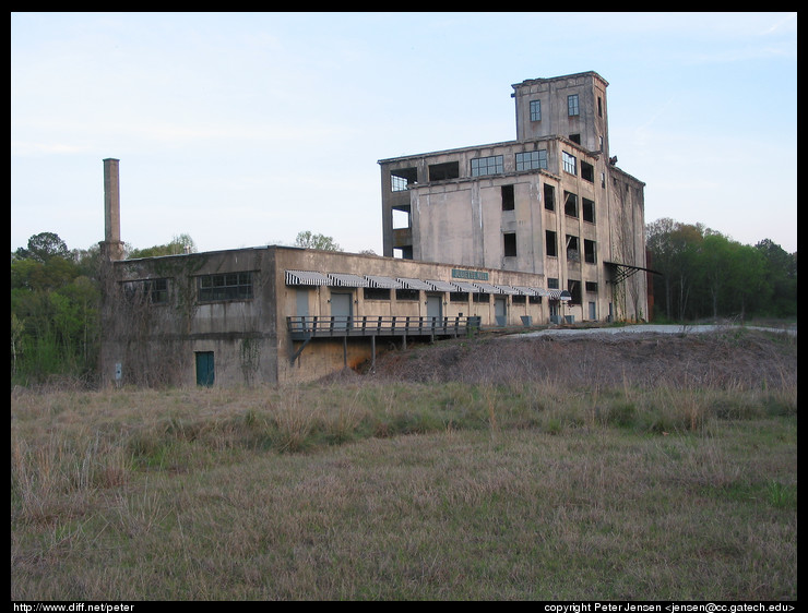old mill, viewed from railroad tracks