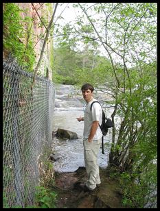 Charles on the creek side of the mill