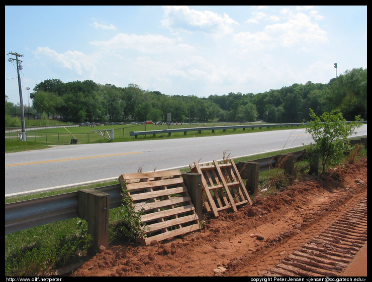 road next to slope