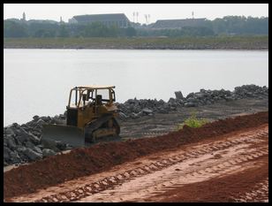 shallow side of slope viewed from the dam