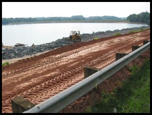 shallow side of slope viewed from the dam