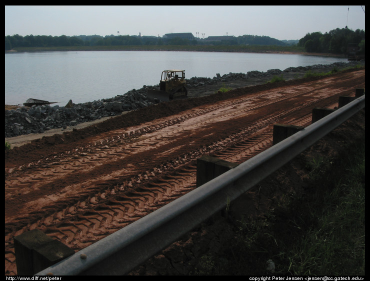 shallow side of slope viewed from the dam