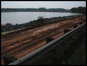 shallow side of slope viewed from the dam