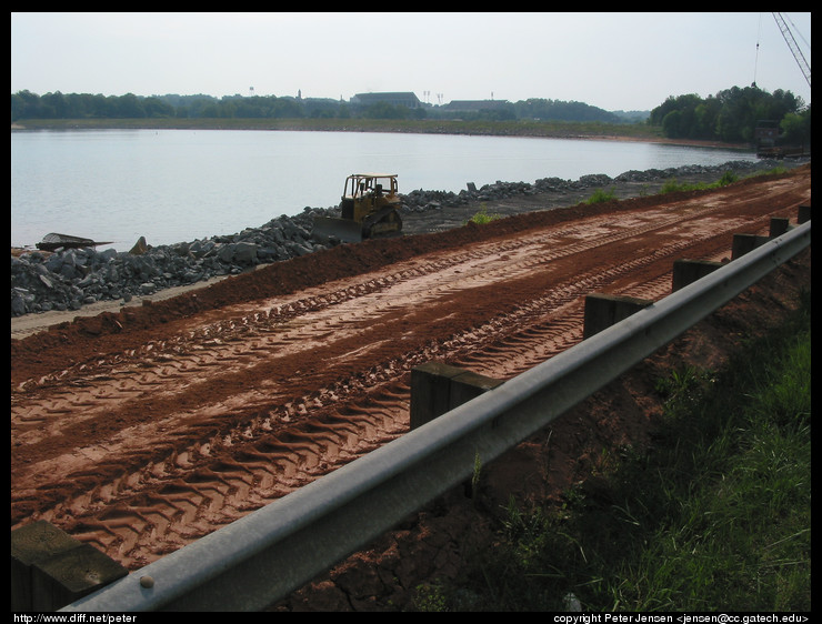 shallow side of slope viewed from the dam