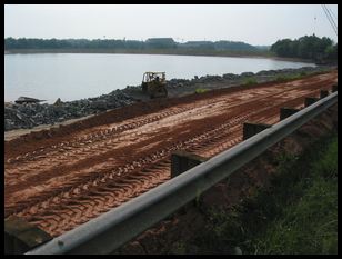 shallow side of slope viewed from the dam