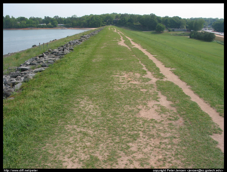 looking east down the levee