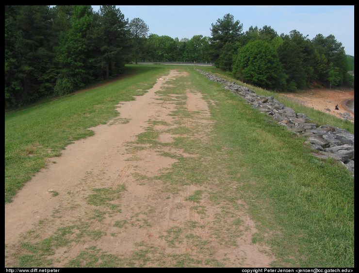 looking west on the levee