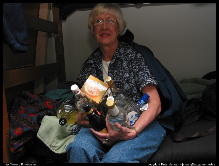 mom, with my liquor collection