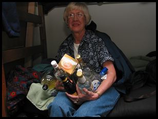 mom, with my liquor collection