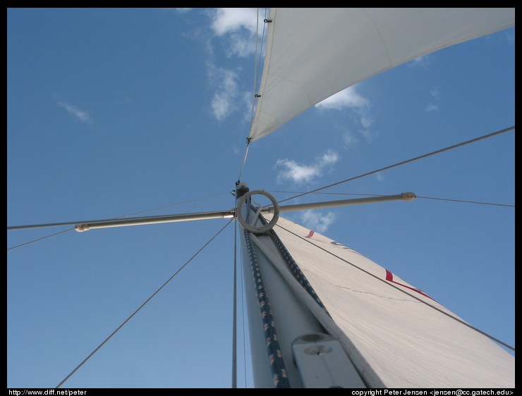 up the mast (with spinnaker pole holder)