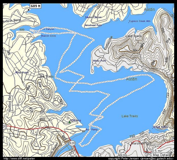 GPS tracklog from my eTrex sitting in the boat, produced by MapSource