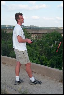 Peter sloping at Mansfield dam