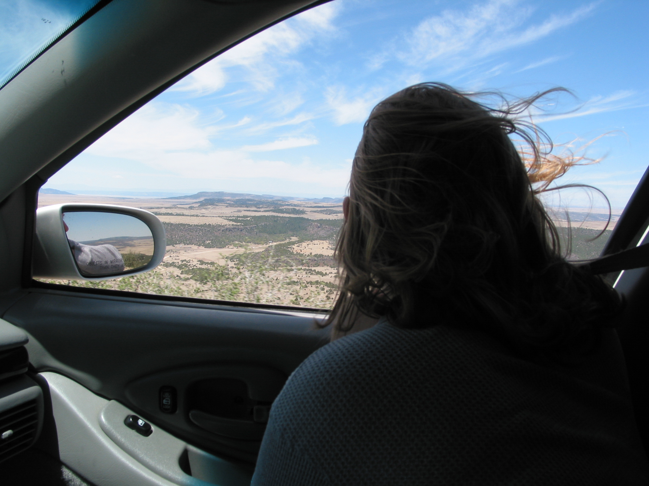 driving up to the rim of the volcano