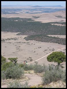 folks heading down the far side of the rim