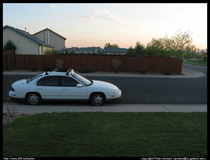 my car viewed from Ryan and Karen's porch