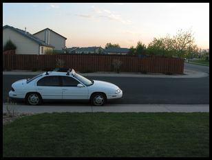 my car viewed from Ryan and Karen's porch