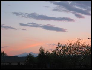 sunset and mountains off to the west