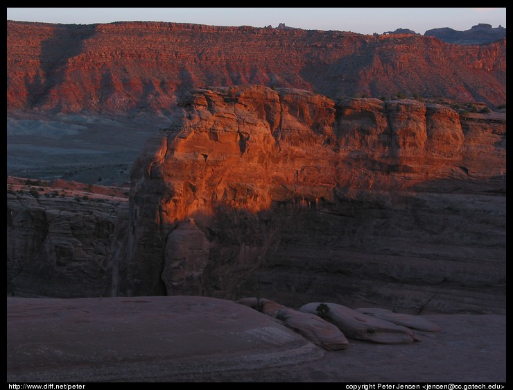 opposite wall of canyons