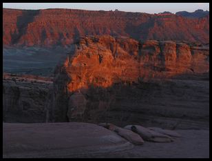 opposite wall of canyons