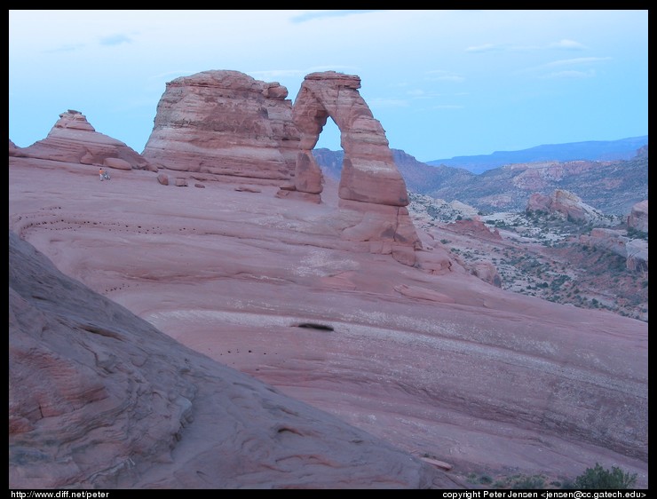 Delicate Arch (as viewed after sunset from another small arch)