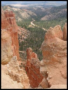 looking down into Bryce Canyon