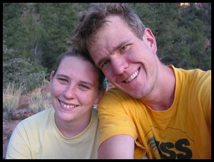 Ana and Peter after hiking past the end of Watchman's trail